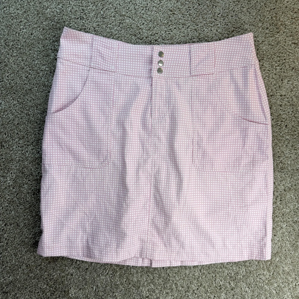 Jofit Skort Womens 4 Pink Check Golf Athletic Stretch Pockets Built In Shorts